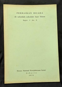 Image of Perbaikan Bicara di Sekolah-Sekolah Luar Biasa Bagian C dan D