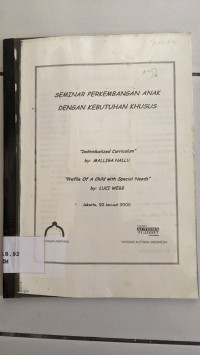 Seminar Perkembangan anak dengan kebutuhan khusus